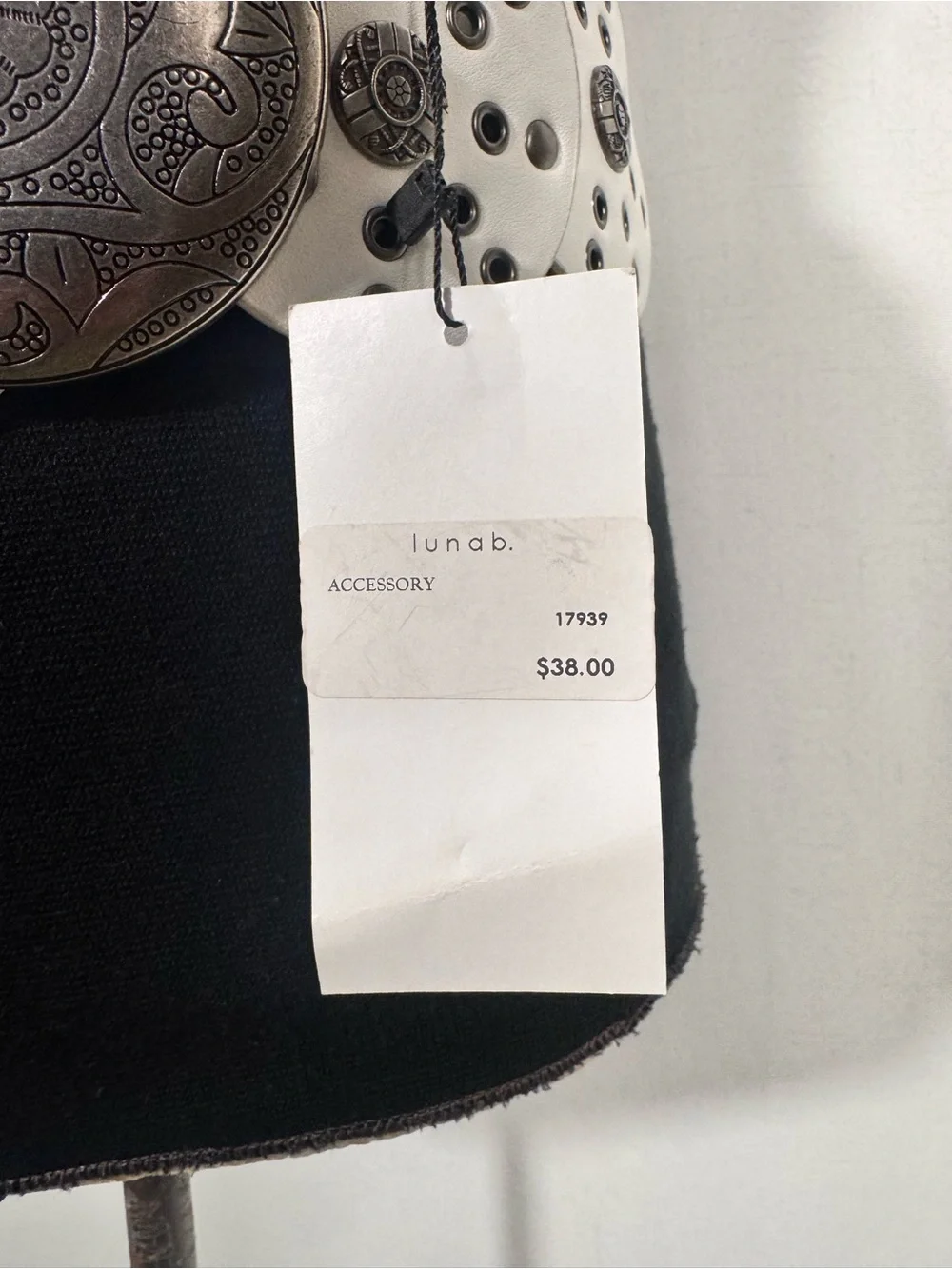 Luna B White Western Concho Belt
